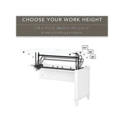 Bush Furniture Somerset 72"W 3-Position Sit To Stand L-Shaped Desk With Hutch And Bookcase, White (SET017WH) -Office Supplies Shop sp101295801 sc7