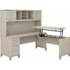 Bush Furniture Somerset Office Desk With 35"-41" Adjustable Return And Hutch, Sand Oak (SET015SO) 1 Bush Furniture Somerset Office Desk With 35"-41" Adjustable Return And Hutch, Sand Oak (SET015SO) -Office Supplies Shop sp108409485 sc7