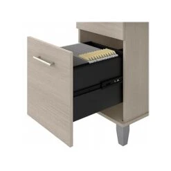 Bush Furniture Somerset Office Desk With 35"-41" Adjustable Return And Hutch, Sand Oak (SET015SO) -Office Supplies Shop sp108409491 sc7