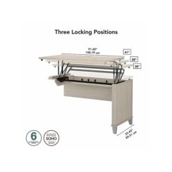 Bush Furniture Somerset 29"-41" Adjustable Desk, Sand Oak (WC81142) -Office Supplies Shop sp108676179 sc7