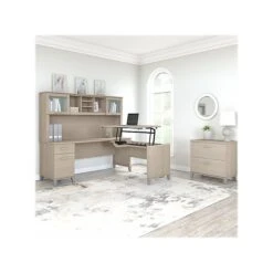 Bush Furniture Somerset 29"-41" Adjustable Desk, Sand Oak (WC81142) -Office Supplies Shop sp108676181 sc7