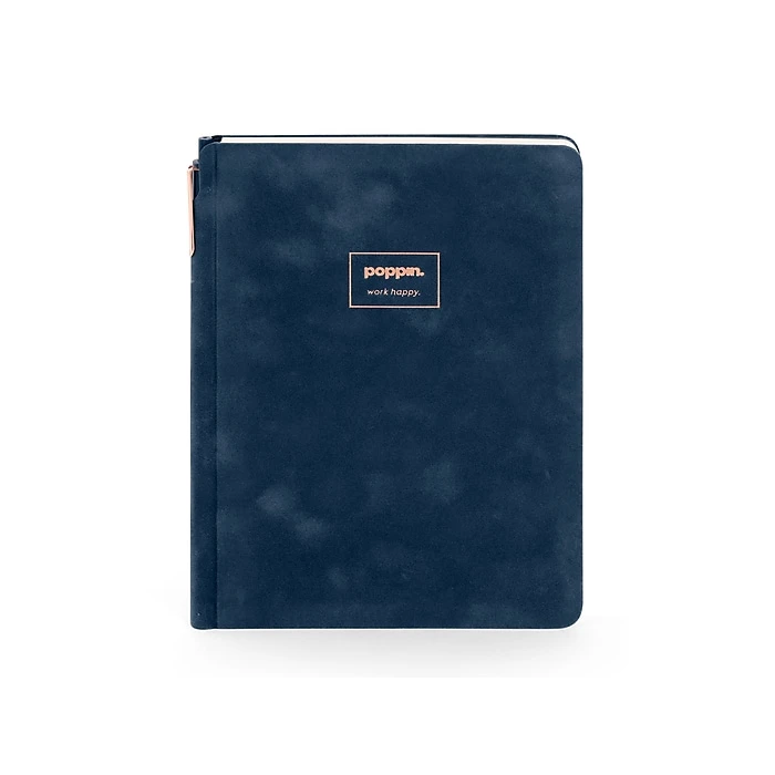 Poppin Velvet Sidekick Professional Notebook With Pen, 6.25" X 8.25", Wide Ruled, 80 Sheets, Storm (107477) 5 Poppin Velvet Sidekick Professional Notebook With Pen, 6.25" X 8.25", Wide Ruled, 80 Sheets, Storm (107477) - Image 3