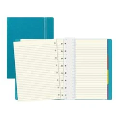 Filofax A5 4-Subject Professional Notebook, 8 1/4" X 5 13/16", College Ruled, 56 Sheets, Aqua (B115012U)