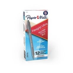 Paper Mate FlexGrip Ultra Retractable Ballpoint Pen, Medium Point, Black Ink, 12/Pack (9530131)
