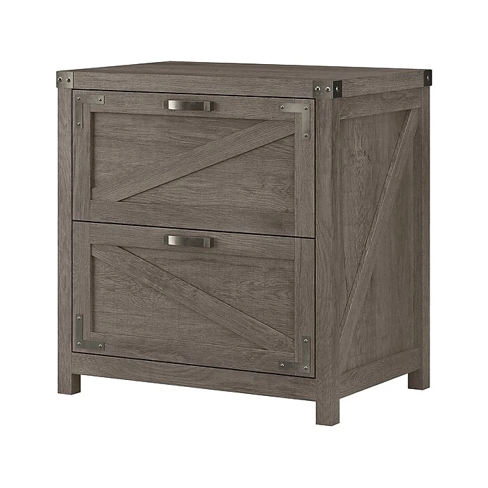 Kathy Ireland® Home By Bush Furniture 2-Drawer Lateral File Cabinet, Letter/Legal, Restored Gray, 29" (CGF129RTG-03) 3 Kathy Ireland® Home By Bush Furniture 2-Drawer Lateral File Cabinet, Letter/Legal, Restored Gray, 29" (CGF129RTG-03)