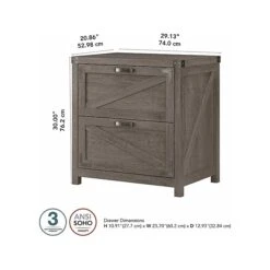 Kathy Ireland® Home By Bush Furniture 2-Drawer Lateral File Cabinet, Letter/Legal, Restored Gray, 29" (CGF129RTG-03) 14 Kathy Ireland® Home By Bush Furniture 2-Drawer Lateral File Cabinet, Letter/Legal, Restored Gray, 29" (CGF129RTG-03) -Office Supplies Shop sp116167237 sc7