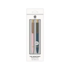 U Brands The Monterey Retractable Ballpoint Pens, Black Ink, 2/Pack (3962U04-24)