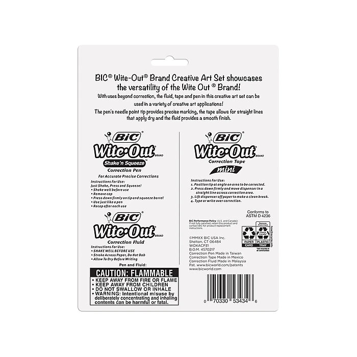 BIC Wite-Out Correction Set, White (WOXACP31-WHI) 4 BIC Wite-Out Correction Set, White (WOXACP31-WHI) - Image 2