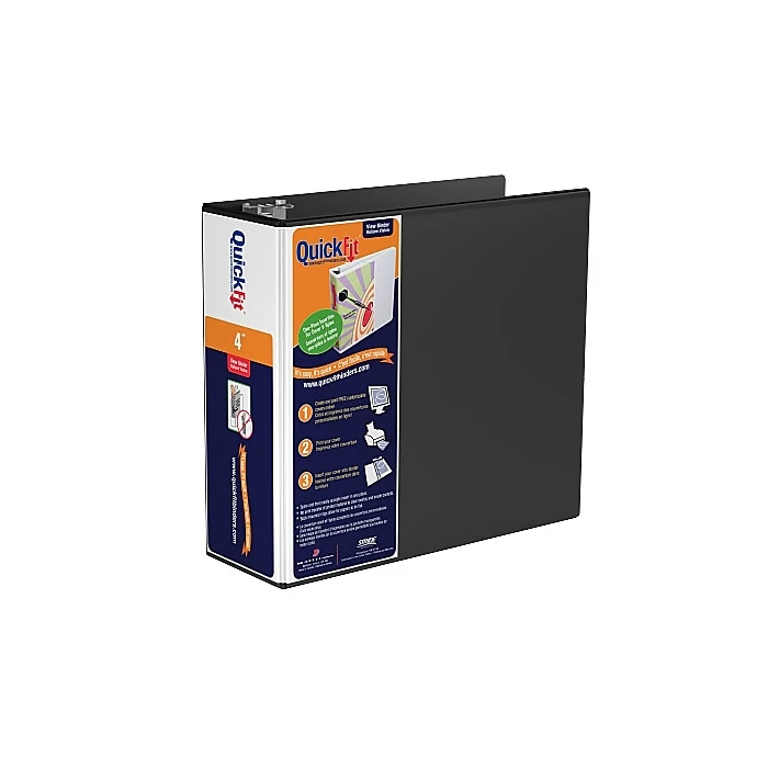 Stride QuickFit 4" D-Ring View Binder, Black (87051) 3 Stride QuickFit 4" D-Ring View Binder, Black (87051)