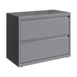 Hirsh HL10000 Series 2-Drawer Lateral File Cabinet, Locking, Letter/Legal, Arctic Silver, 36" (23744)