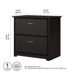 Bush Furniture Cabot Lateral File Cabinet, Espresso Oak (WC31880-03) -Office Supplies Shop sp129130783 sc7