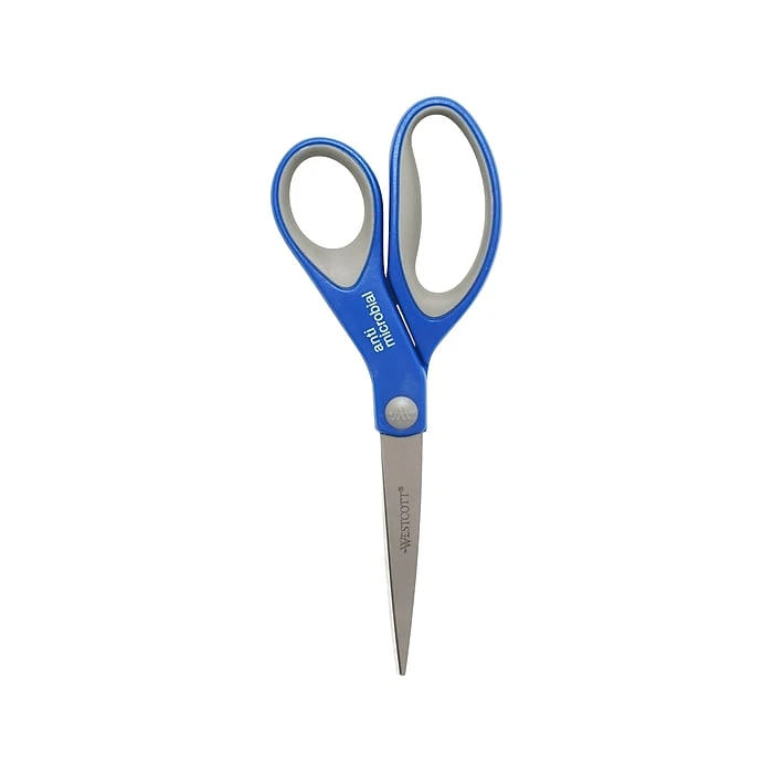 Westcott 8" Stainless Steel Scissors, Pointed Tip, Silver/Blue/Gray (17930) 3 Westcott 8" Stainless Steel Scissors, Pointed Tip, Silver/Blue/Gray (17930)
