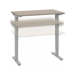Bush Business Furniture Move 40 Series 28"-48" Adjustable Standing Desk, Sand Oak/Cool Gray Metallic (M4S4830SOSK)