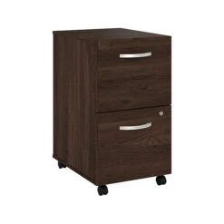 Bush Business Furniture Hybrid 2-Drawer Mobile File Cabinet, Letter/Legal, Black Walnut, 20" (HYF116BWSU-Z)