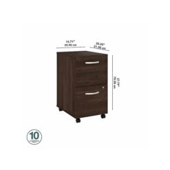 Bush Business Furniture Hybrid 2-Drawer Mobile File Cabinet, Letter/Legal, Black Walnut, 20" (HYF116BWSU-Z) -Office Supplies Shop sp147788008 sc7