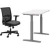 HON Coze 26"-49" Adjustable Desk With Convergence Task Chair, Florence Walnut/Silver/Black (HCZ48DWHCNVCU10) 2 HON Coze 26"-49" Adjustable Desk With Convergence Task Chair, Florence Walnut/Silver/Black (HCZ48DWHCNVCU10) -Office Supplies Shop sp148783813 sc7