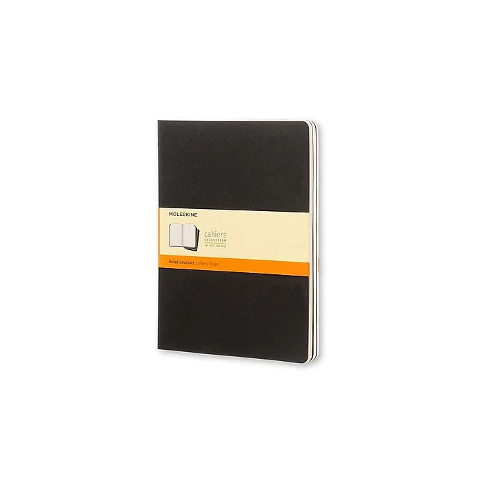 Moleskine Cahier Soft Cover Journal, 7.5" X 9.75", Black, 3/Pack (705014) 3 Moleskine Cahier Soft Cover Journal, 7.5" X 9.75", Black, 3/Pack (705014)