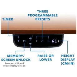 Mount-It! 25"-51"H Adjustable Electric Sit-Stand Desk, Brown/White (MI-18068) 9 Mount-It! 25"-51"H Adjustable Electric Sit-Stand Desk, Brown/White (MI-18068) -Office Supplies Shop sp161464442 sc7