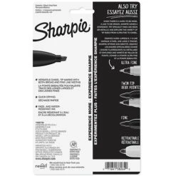 Sharpie Permanent Markers, Chisel Tip, Black, 4/Pack (38264) -Office Supplies Shop sp161466882 sc7