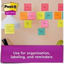 Post-it® Super Sticky Notes, 3" X 3", Supernova Neons, 70 Sheets/Pad, 48 Pads/Pack (654-48SSMIA-CP) -Office Supplies Shop sp162863594 sc7