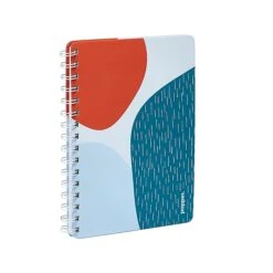 Poppin Elements Notebook, 6" X 8.25", Ruled, 40 Sheets, Blue/Red (108839)