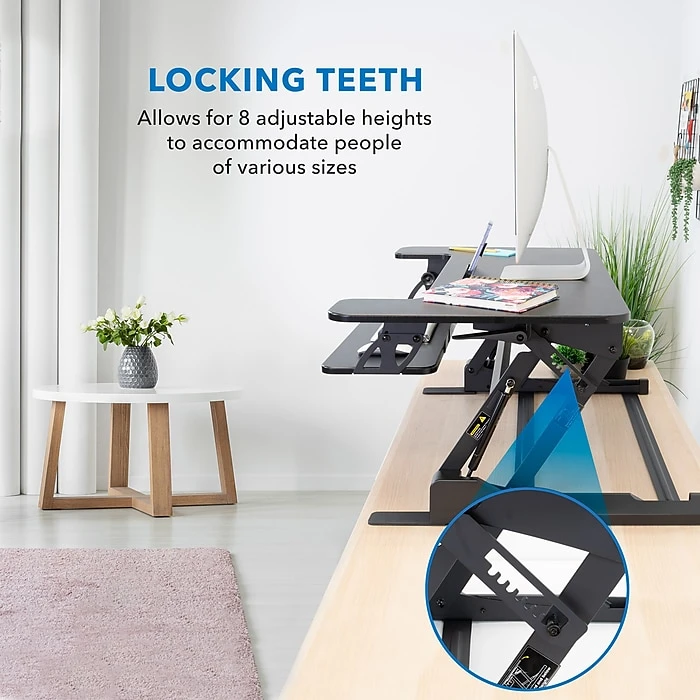 Mount-It! 36"W Standing Desk Converter, Plastic/Steel (MI-7926) 9 Mount-It! 36"W Standing Desk Converter, Plastic/Steel (MI-7926) - Image 7