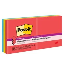 Post-it® Pop-Up Super Sticky Notes, 3" X 3", Playful Primaries Collection, 90 Sheets/Pad, 6 Pads/Pack (R330-6SSAN)