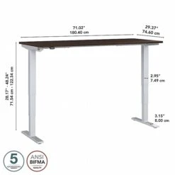 Bush Business Furniture Move 40 Series 28"-48" Adjustable Standing Desk, Black Walnut/Cool Gray Metallic (M4S7230BWSK) -Office Supplies Shop sp166198436 sc7
