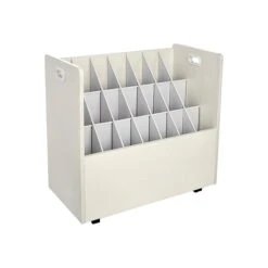 AdirOffice 21-Slot Roll File Cabinet, Mobile, White, 30", 2/Pack (625-WHI-2PK)