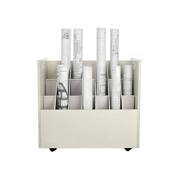 AdirOffice 21-Slot Roll File Cabinet, Mobile, White, 30", 2/Pack (625-WHI-2PK) 4 AdirOffice 21-Slot Roll File Cabinet, Mobile, White, 30", 2/Pack (625-WHI-2PK) - Image 2
