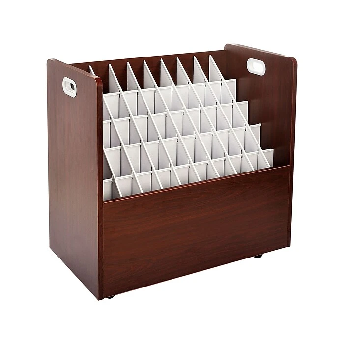AdirOffice 50-Slot Roll File Cabinet, Mobile, Mahogany, 30", 2/Pack (626-MA-2PK) (24528532) 3 AdirOffice 50-Slot Roll File Cabinet, Mobile, Mahogany, 30", 2/Pack (626-MA-2PK) (24528532)