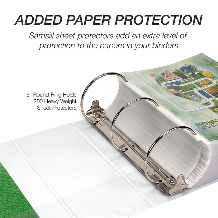 Samsill Earth's Choice Biobased 5" 3-Ring View Binder, White (SAM18907) 9 Samsill Earth's Choice Biobased 5" 3-Ring View Binder, White (SAM18907) - Image 7