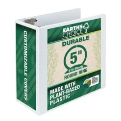 Samsill Earth's Choice Biobased 5" 3-Ring View Binder, White (SAM18907)