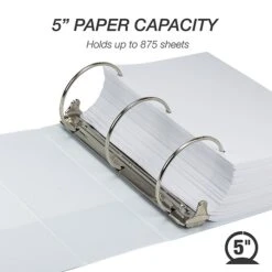 Samsill Earth's Choice Biobased 5" 3-Ring View Binder, White (SAM18907) 12 Samsill Earth's Choice Biobased 5" 3-Ring View Binder, White (SAM18907) -Office Supplies Shop sp168939743 sc7
