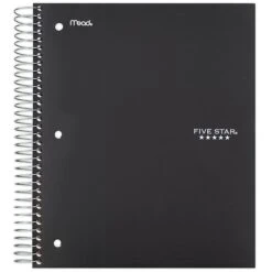Mead Five Star 3-Subject Notebook, 8" X 10.5", Wide Ruled, 150 Sheets, Assorted Colors (51014)