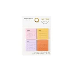 Noted By Post-it® Mini To-Do Notes, Warm Colors, 1.4" X 1.4", 4 Pads/Pack, 50 Sheets/Pad (NTD5-MINI-WM)