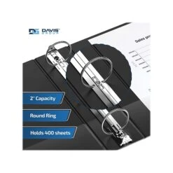 Davis Group Easyview Premium 2" 3-Ring View Binder, Black, 6/Pack (8413-01-06) -Office Supplies Shop sp179266024 sc7