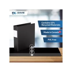 Davis Group Easyview Premium 2" 3-Ring View Binder, Black, 6/Pack (8413-01-06) -Office Supplies Shop sp179266025 sc7