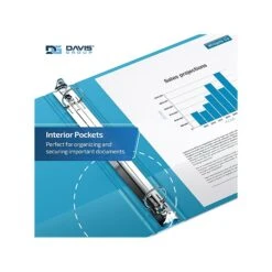 Davis Group Easyview Premium 1 1/2" 3-Ring View Binder, Turquoise Blue, 6/Pack (8412-52-06) -Office Supplies Shop sp179266181 sc7