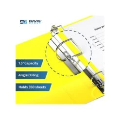 Davis Group Premium Economy 1 1/2" 3-Ring Non-View Binder, Yellow, 6/Pack (2302-05-06) -Office Supplies Shop sp179266432 sc7