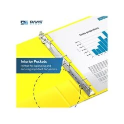Davis Group Premium Economy 1 1/2" 3-Ring Non-View Binder, Yellow, 6/Pack (2302-05-06) -Office Supplies Shop sp179266433 sc7