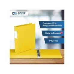Davis Group Premium Economy 1 1/2" 3-Ring Non-View Binder, Yellow, 6/Pack (2302-05-06) -Office Supplies Shop sp179266434 sc7
