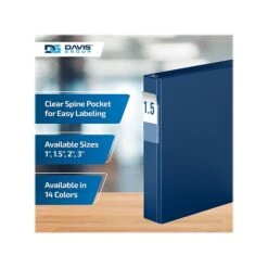 Davis Group Premium Economy 1 1/2" 3-Ring Non-View Binder, Royal Blue, 6/Pack (2302-92-06) -Office Supplies Shop sp179266517 sc7
