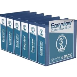 Davis Group Easyview Premium 3" 3-Ring View Binder, Royal Blue, 6/Pack (8414-92-06)