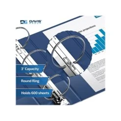 Davis Group Easyview Premium 3" 3-Ring View Binder, Royal Blue, 6/Pack (8414-92-06) -Office Supplies Shop sp179266645 sc7