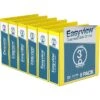 Davis Group Easyview Premium 3" 3-Ring View Binder, Yellow, 6/Pack (8414-05-06)