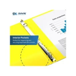 Davis Group Easyview Premium 3" 3-Ring View Binder, Yellow, 6/Pack (8414-05-06) -Office Supplies Shop sp179266670 sc7