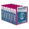 Davis Group Easyview Premium 2" 3-Ring View Binder, Pink, 6/Pack (8413-43-06)