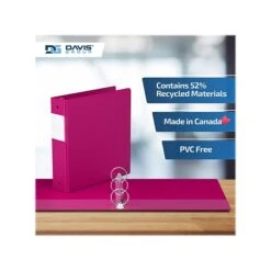 Davis Group Easyview Premium 2" 3-Ring View Binder, Pink, 6/Pack (8413-43-06) -Office Supplies Shop sp179266735 sc7