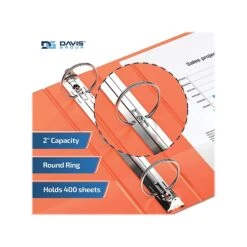 Davis Group Easyview Premium 2" 3-Ring View Binder, Orange, 6/Pack (8413-19-06) -Office Supplies Shop sp179266748 sc7